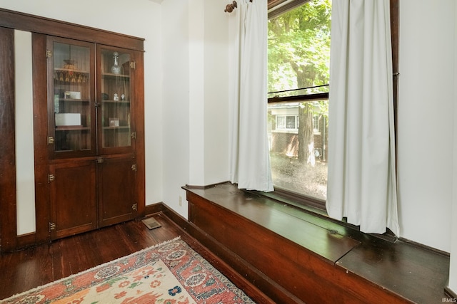 interior space featuring dark wood-type flooring