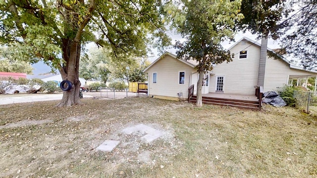 view of yard featuring a deck