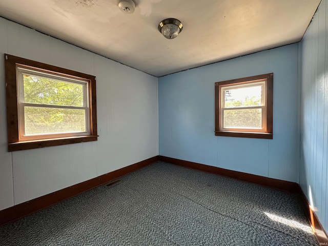 spare room featuring a wealth of natural light