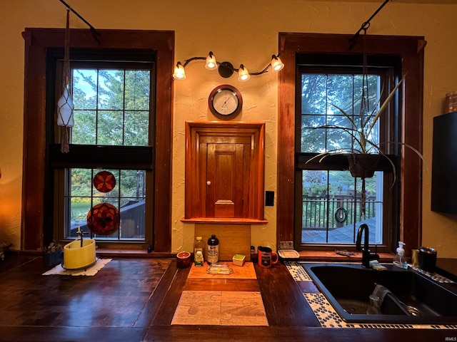 kitchen with wood-type flooring and sink