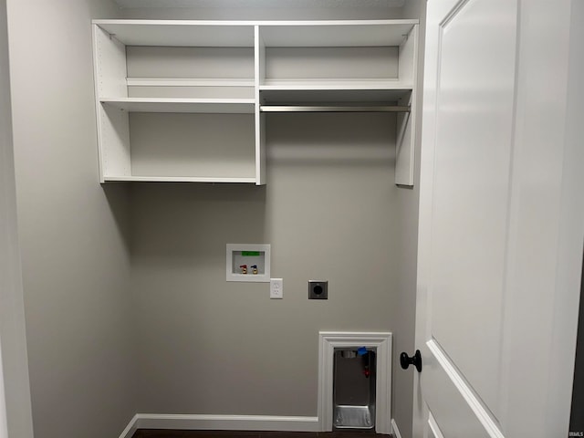 laundry area featuring hookup for an electric dryer and hookup for a washing machine