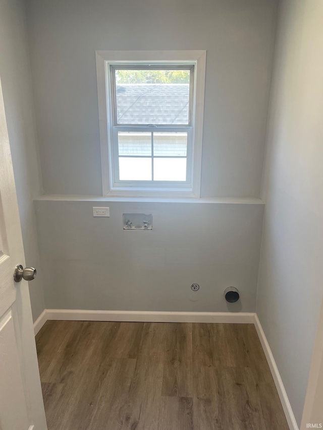 interior space with dark hardwood / wood-style floors