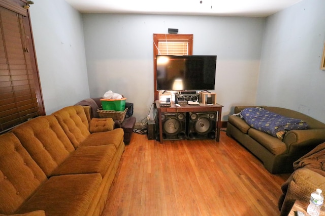 living room with wood-type flooring