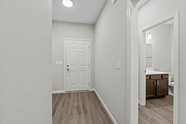 hall featuring light hardwood / wood-style flooring