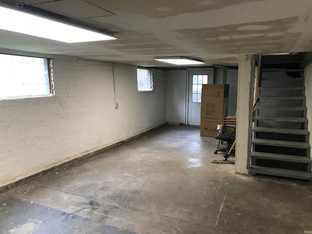 basement featuring a wealth of natural light