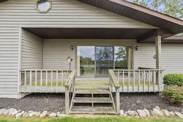 52 Ems B40A1 Ln, Leesburg, IN 46538 - property entrance featuring a deck