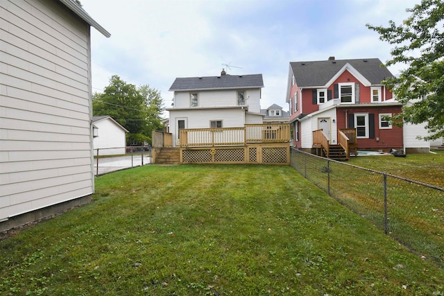 view of yard featuring a deck