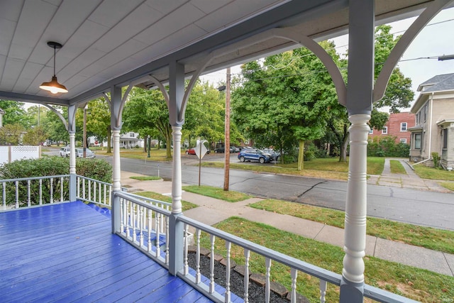 deck with a porch