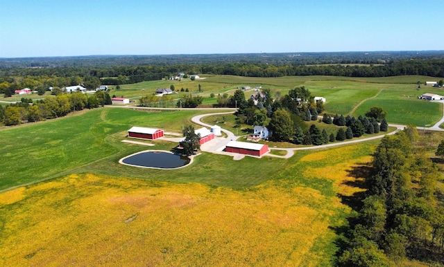 aerial view featuring a rural view