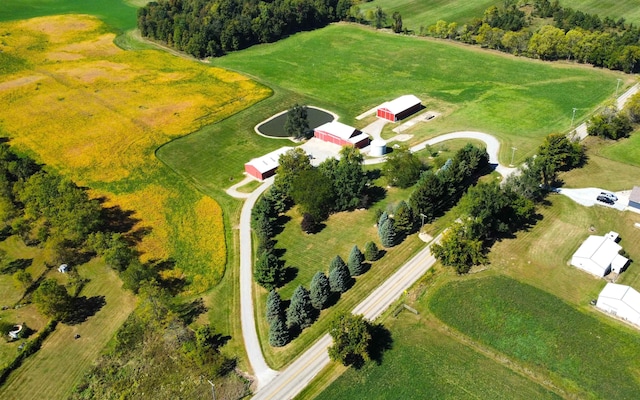 bird's eye view with a rural view