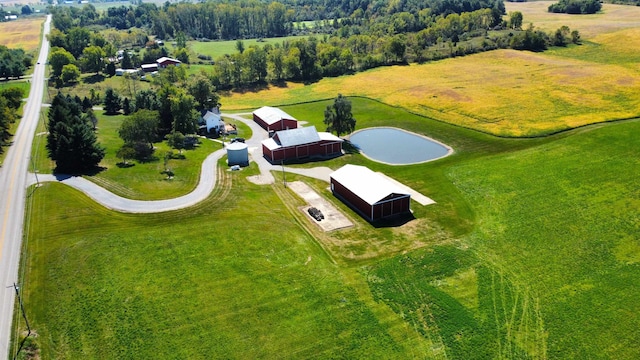 aerial view with a rural view