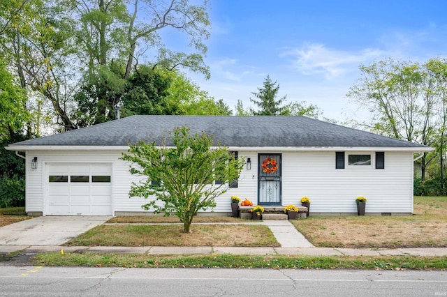 single story home featuring a garage