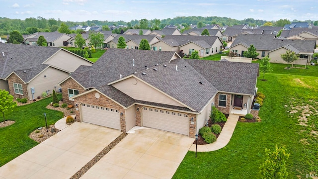 aerial view featuring a residential view