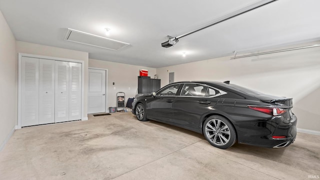 garage with baseboards