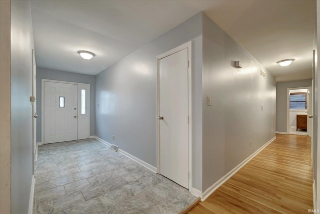 entryway featuring light hardwood / wood-style floors