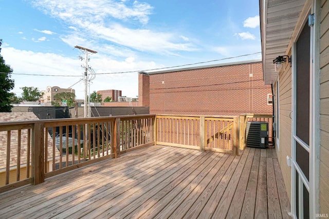 deck featuring central AC unit