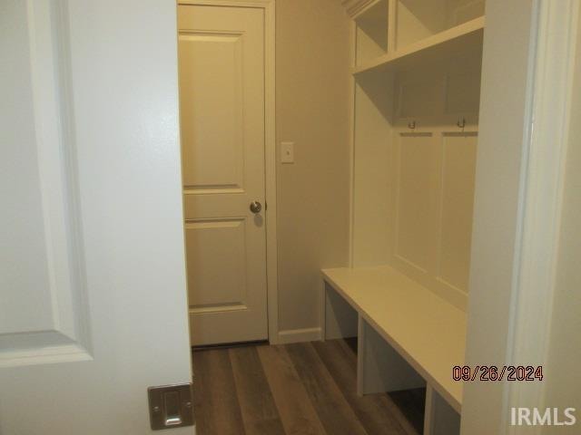 mudroom featuring dark hardwood / wood-style floors