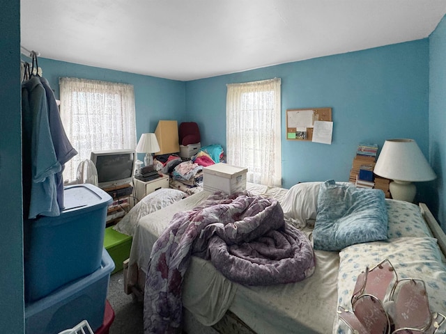 bedroom with carpet