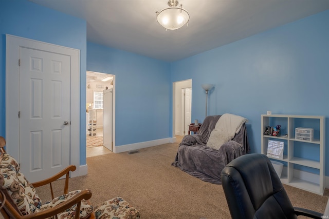 interior space with light colored carpet