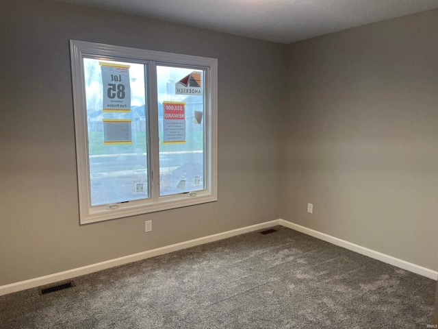 view of carpeted spare room