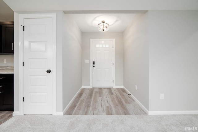 entryway featuring light wood-type flooring