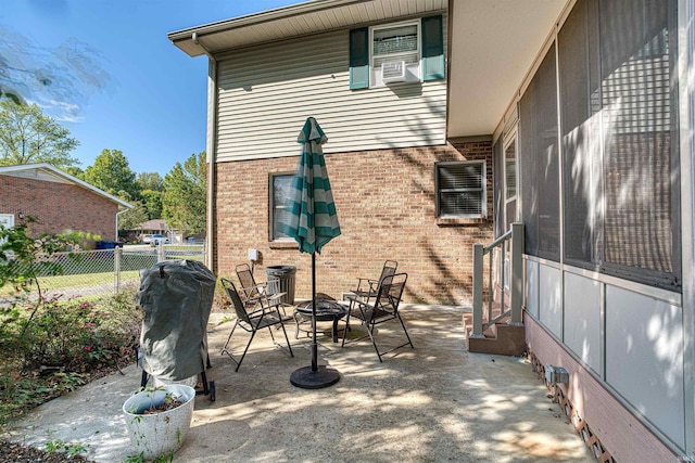 view of patio with a grill