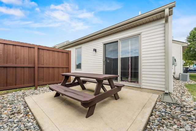 view of patio featuring central AC