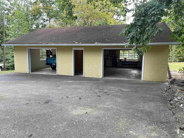 view of garage