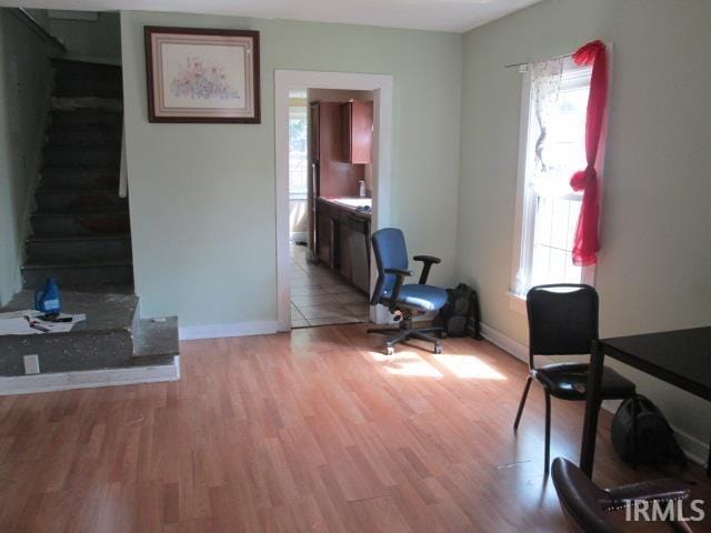 interior space featuring light wood-type flooring