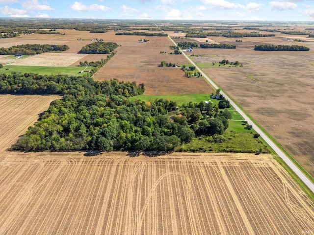 birds eye view of property with a rural view