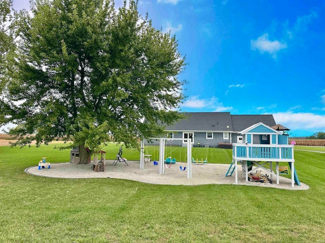 view of yard with a playground