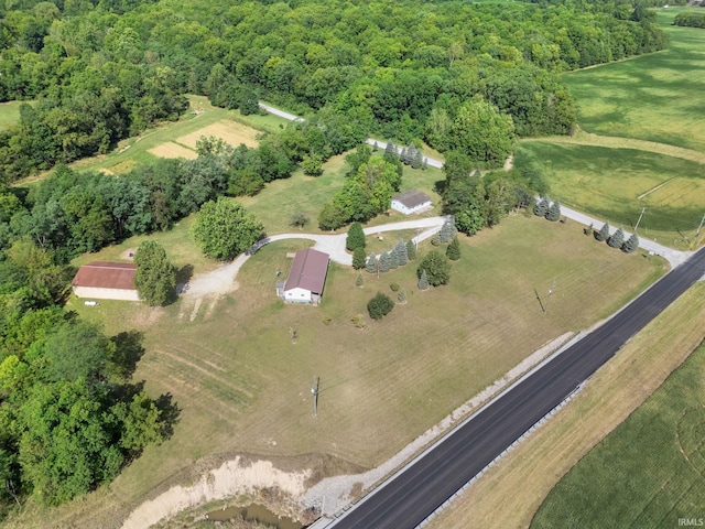 drone / aerial view with a rural view