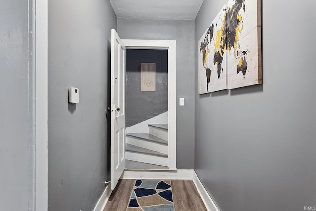 doorway to outside featuring hardwood / wood-style floors