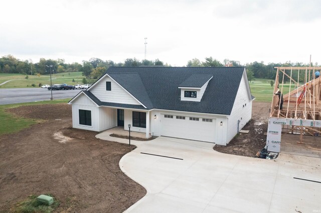 view of front of house with a garage