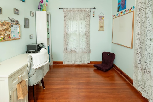 office area featuring hardwood / wood-style flooring