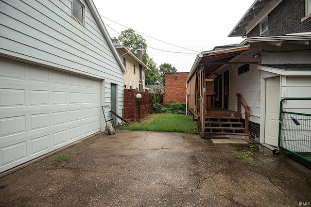 view of garage