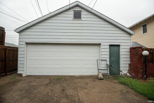 view of garage