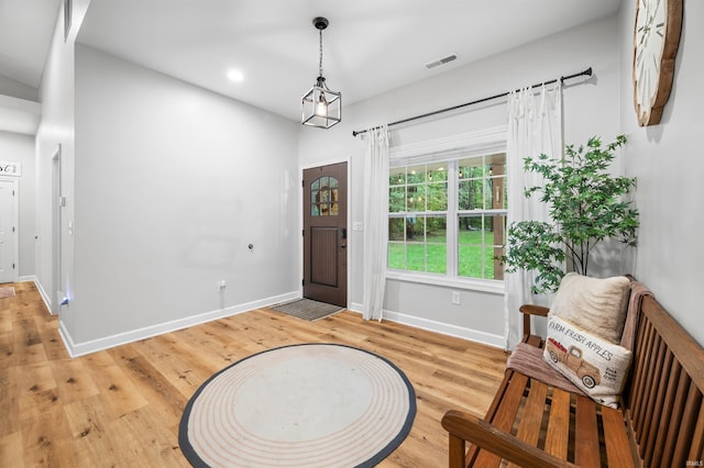 foyer featuring light hardwood / wood-style floors