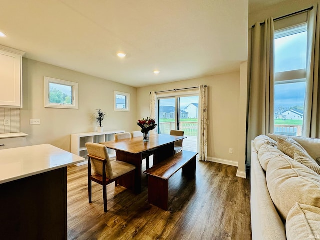 dining room featuring dark hardwood / wood-style floors