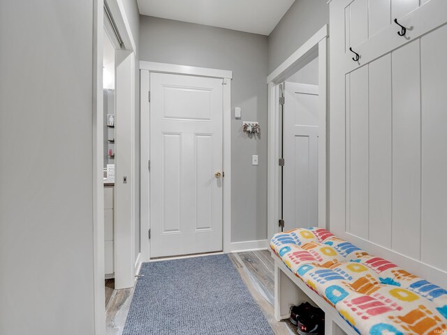 381 Elderwood Ct, Fort Wayne, IN 46845 - mudroom with light wood-style floors and baseboards
