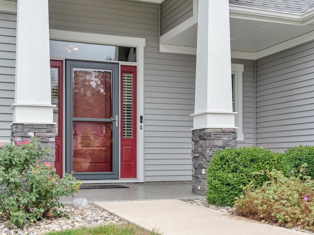 property entrance with a porch