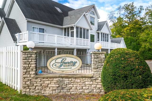 view of community sign