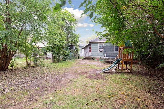 view of yard featuring a playground