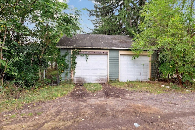 view of garage