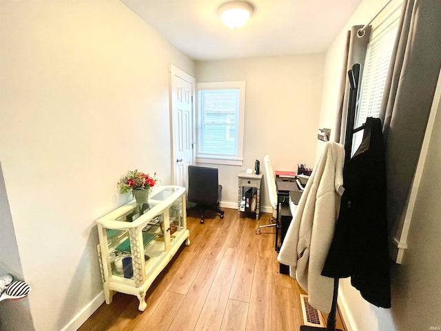 interior space featuring light wood-type flooring