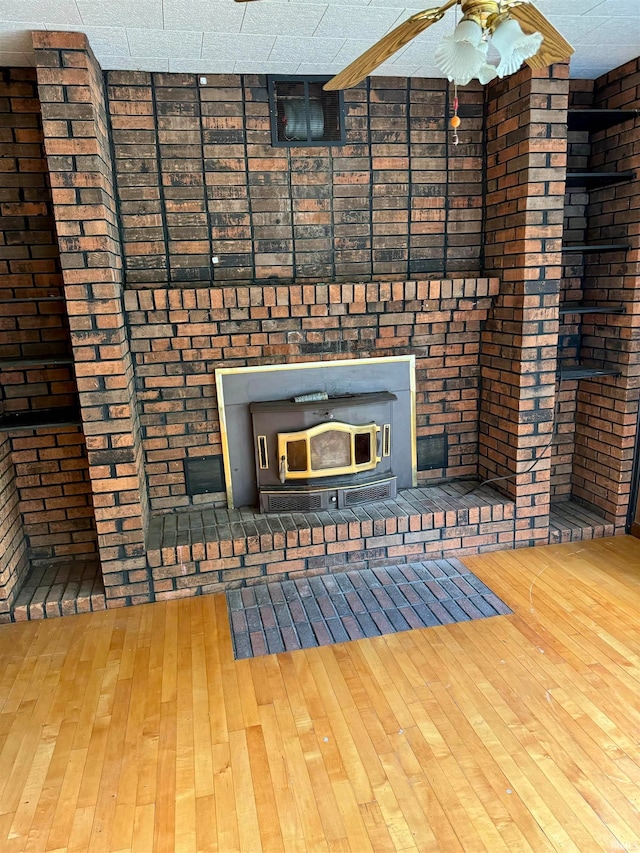 details featuring ceiling fan and hardwood / wood-style floors