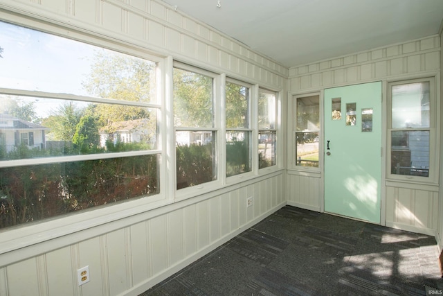 view of unfurnished sunroom