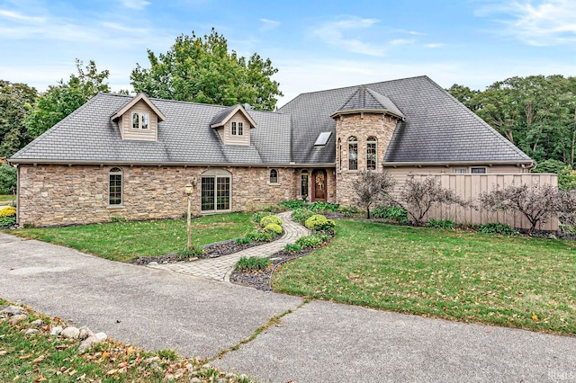 view of front facade featuring a front lawn