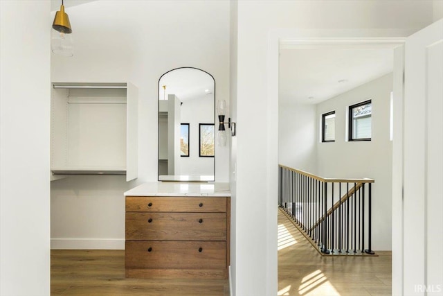 interior space with wood finished floors