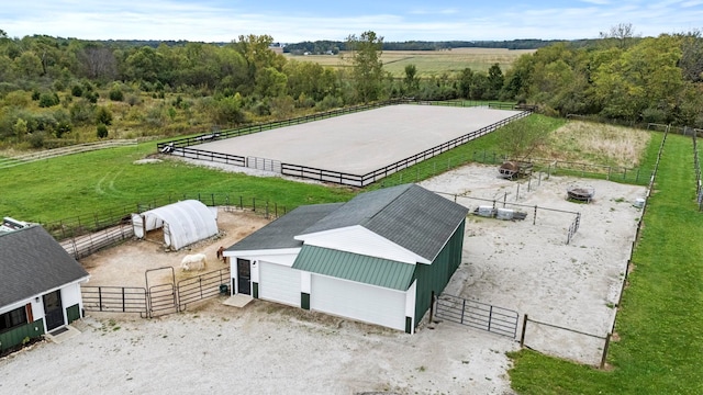 bird's eye view with a rural view